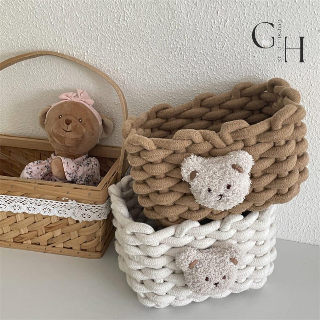 ตะกร้าเก็บของอเนกประสงค์ Cotton Bear Big Knit Basket แบบมินิมอล